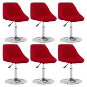 Dining chairs swivel 6 pcs velvet wine red