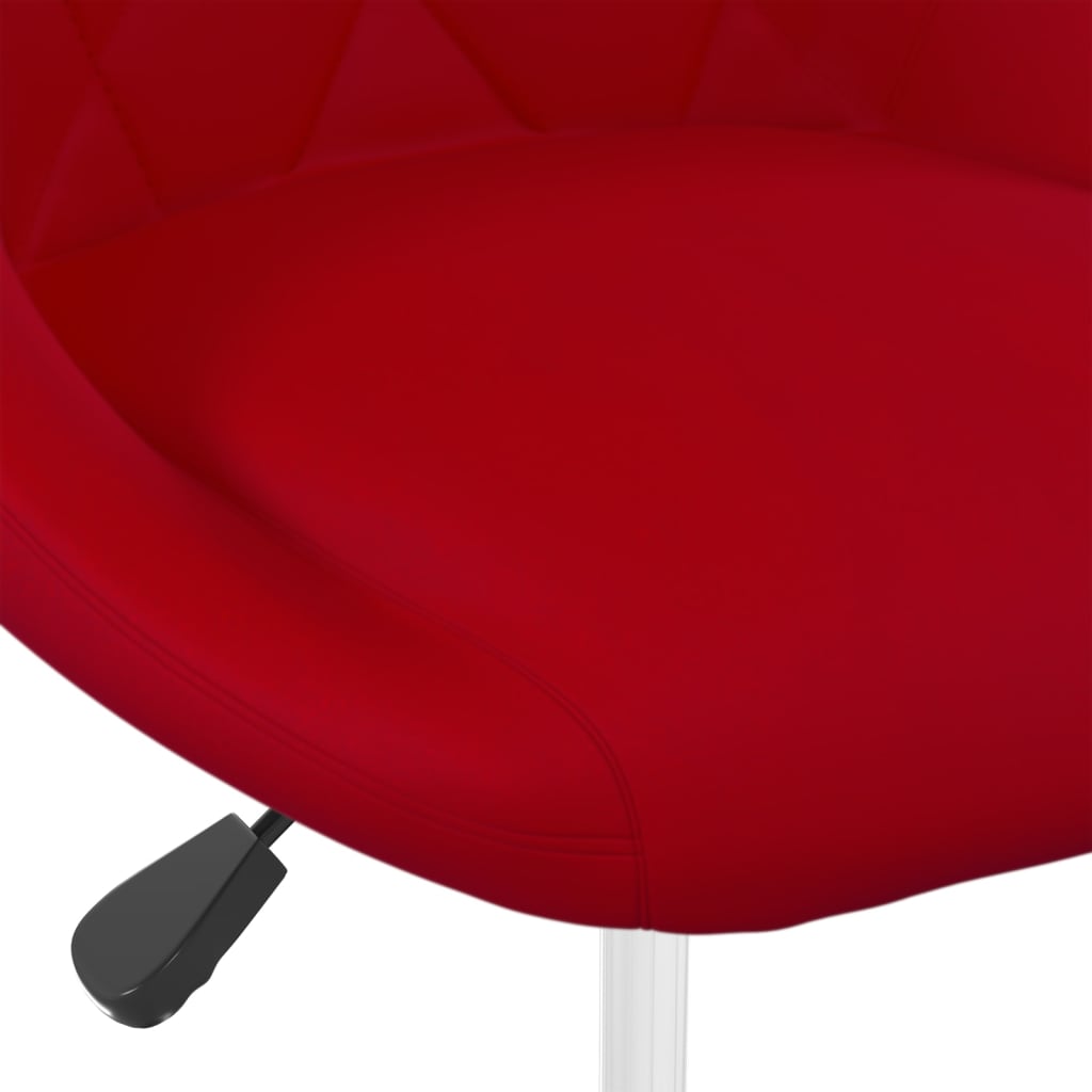 Eetkamerstoelen draaibaar 6 st fluweel wijnrood