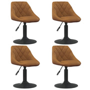 Eetkamerstoelen draaibaar fluweel bruin 4 stuks