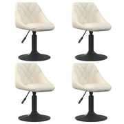 Eetkamerstoelen draaibaar fluweel crème 4 stuks