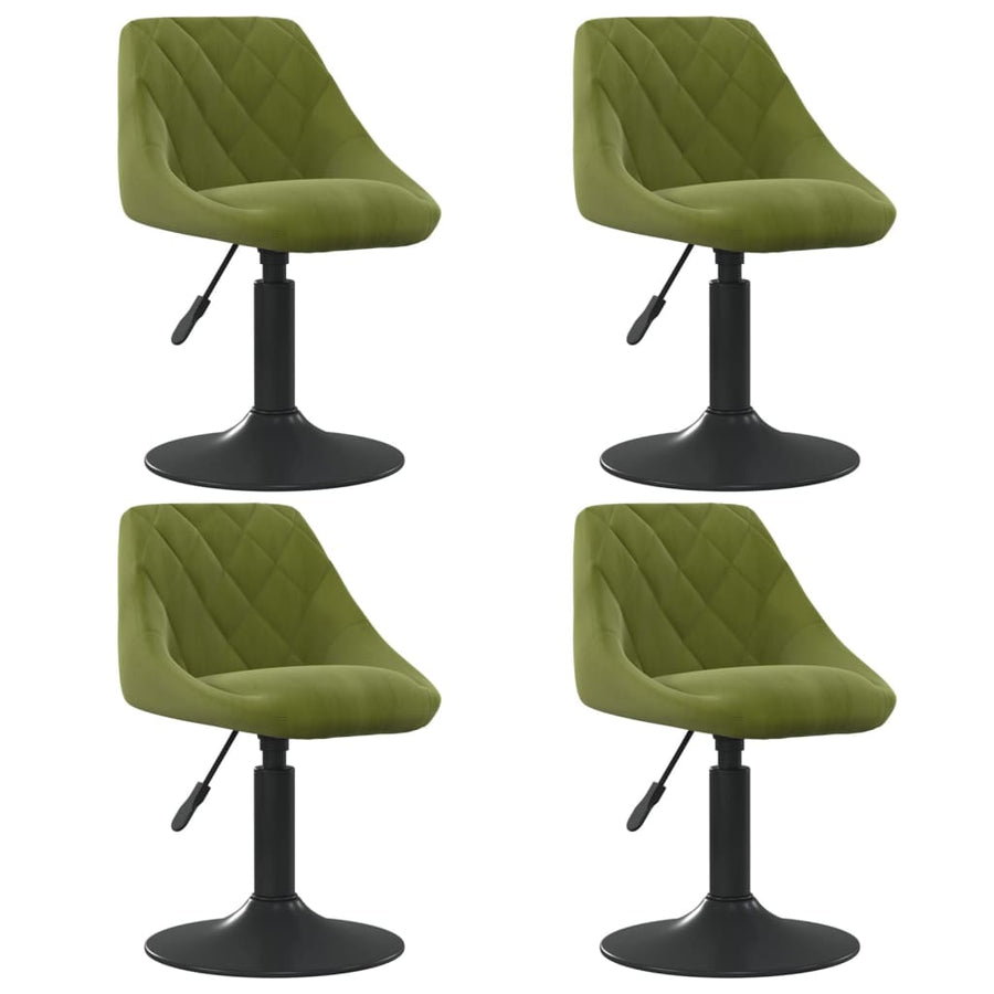 Eetkamerstoelen draaibaar 4 st fluweel lichtgroen