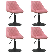Eetkamerstoelen draaibaar fluweel roze 4 stuks