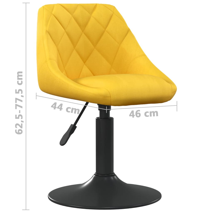Eetkamerstoelen Draaibaar 4 St Fluweel Mosterdgeel