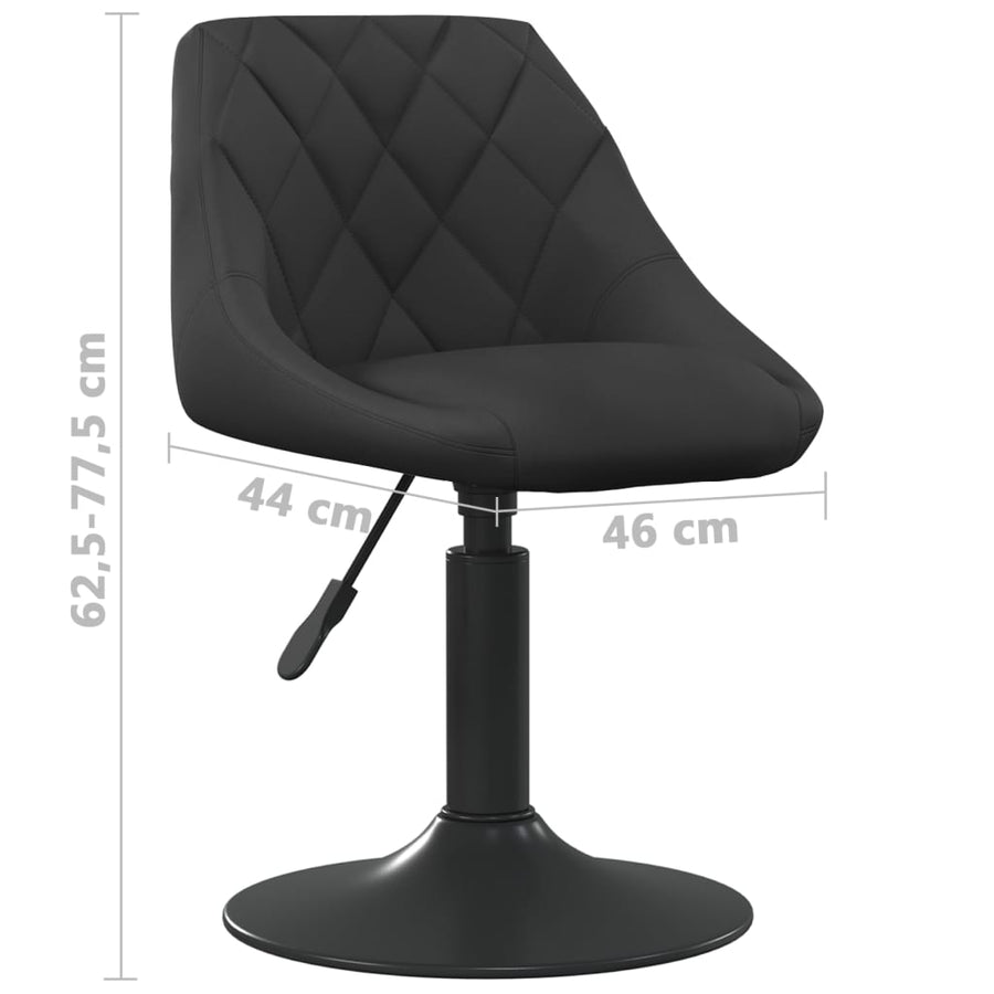 Eetkamerstoelen Draaibaar Fluweel 6 Zwart