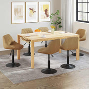 Dining Chairs Swivel 6 Pcs Velvet Brown