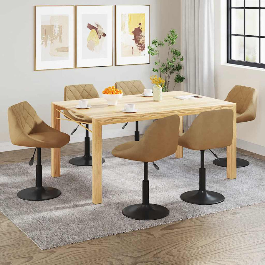 Eetkamerstoelen Draaibaar 6 St Fluweel Bruin