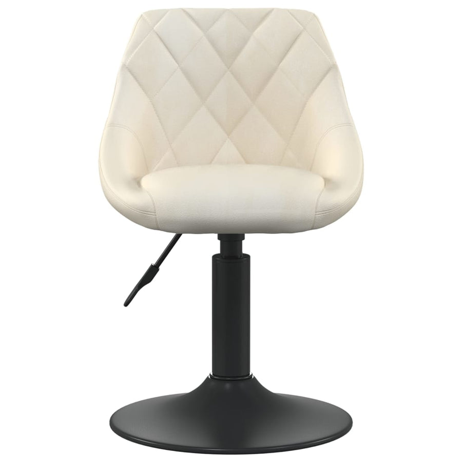 Eetkamerstoelen Draaibaar 6 St Fluweel Crèmekleurig