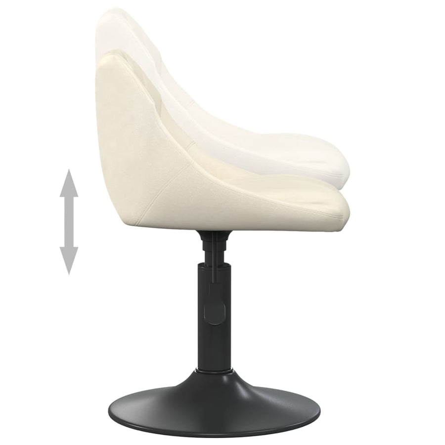 Eetkamerstoelen Draaibaar 6 St Fluweel Crèmekleurig
