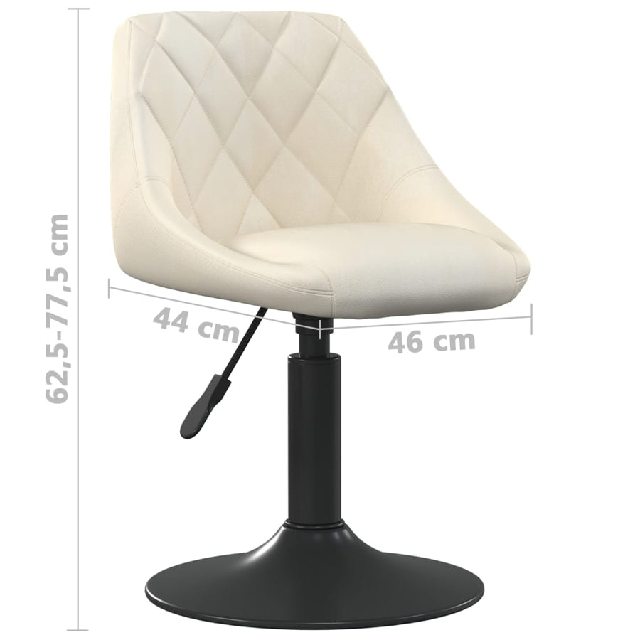 Eetkamerstoelen Draaibaar 6 St Fluweel Crèmekleurig