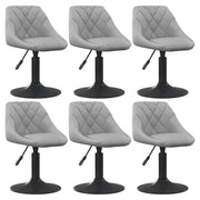 Eetkamerstoelen draaibaar 6 stuks fluweel lichtgrijs