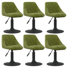 Eetkamerstoelen draaibaar 6 st fluweel lichtgroen