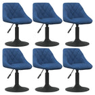 Eetkamerstoelen Draaibaar 6 St Fluweel Blauw