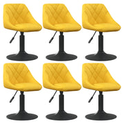 Eetkamerstoelen draaibaar fluweel 6 stuks mosterdgeel