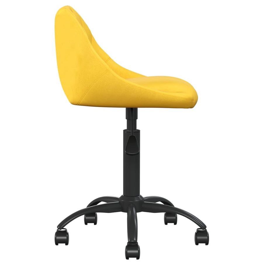 Kantoorstoel fluweel mosterdgeel
