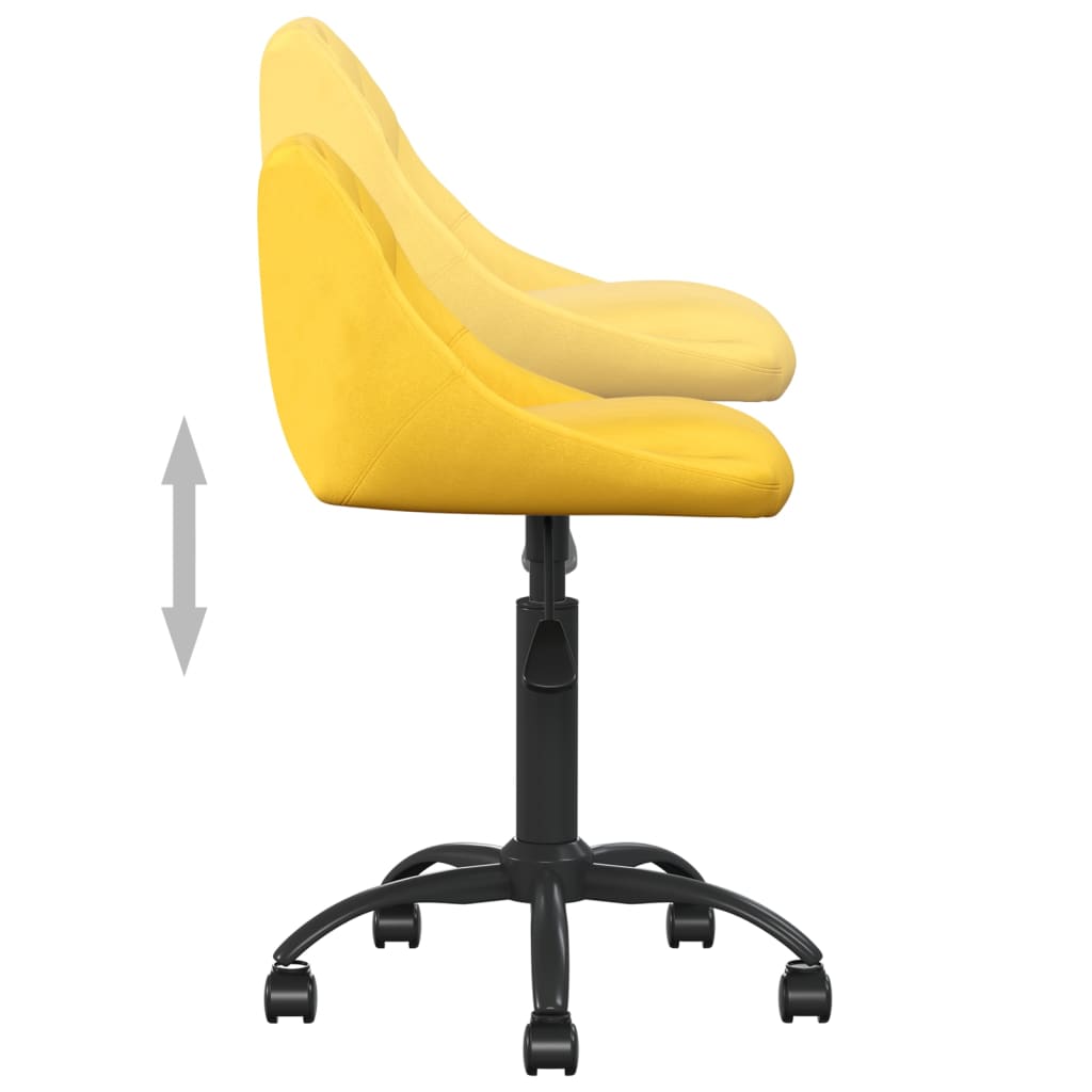 Kantoorstoel fluweel mosterdgeel