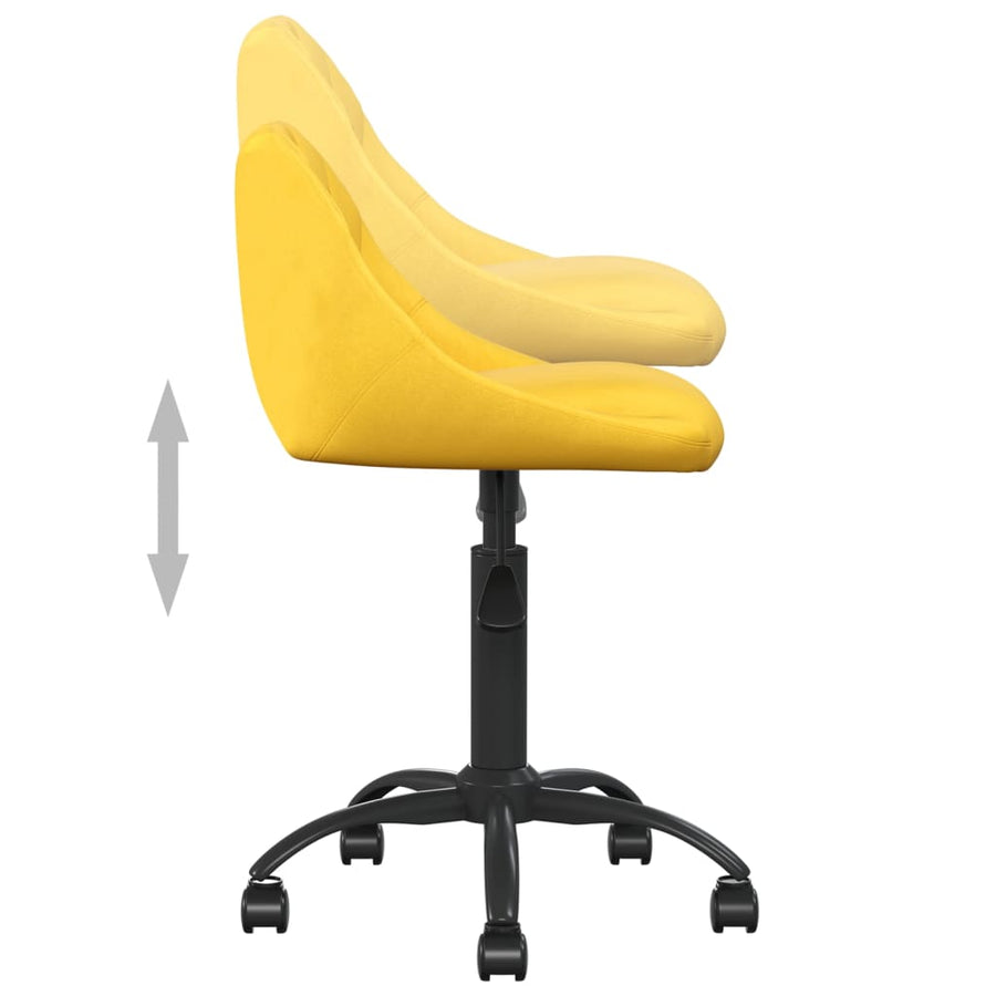 Kantoorstoel fluweel mosterdgeel
