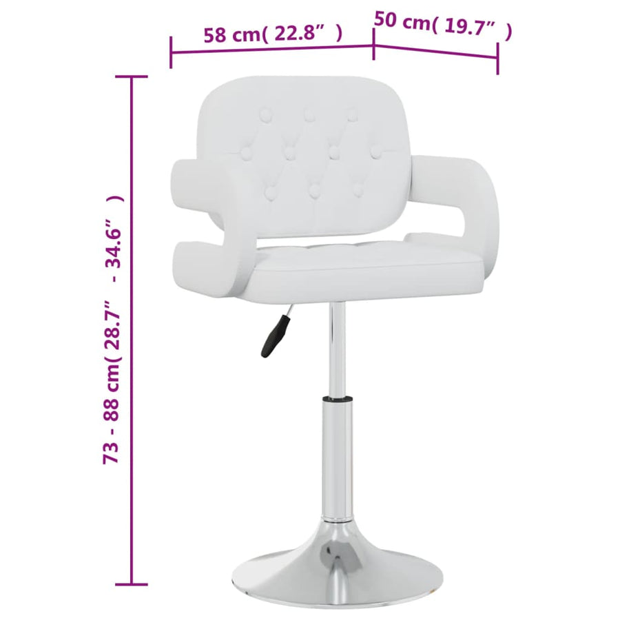 Eetkamerstoelen draaibaar 4 st kunstleer wit 4 Wit