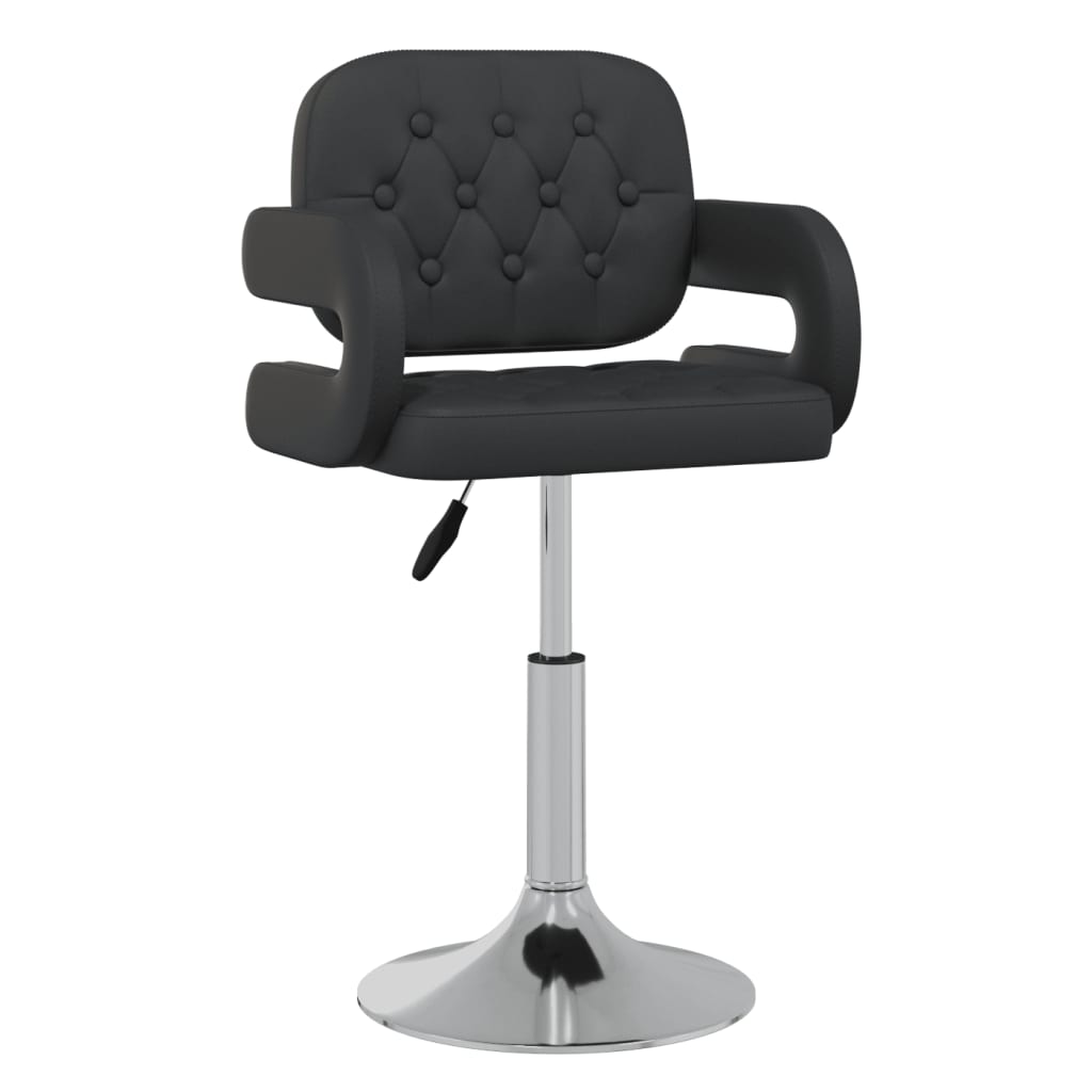 Eetkamerstoelen draaibaar 4 st kunstleer zwart 4 Zwart