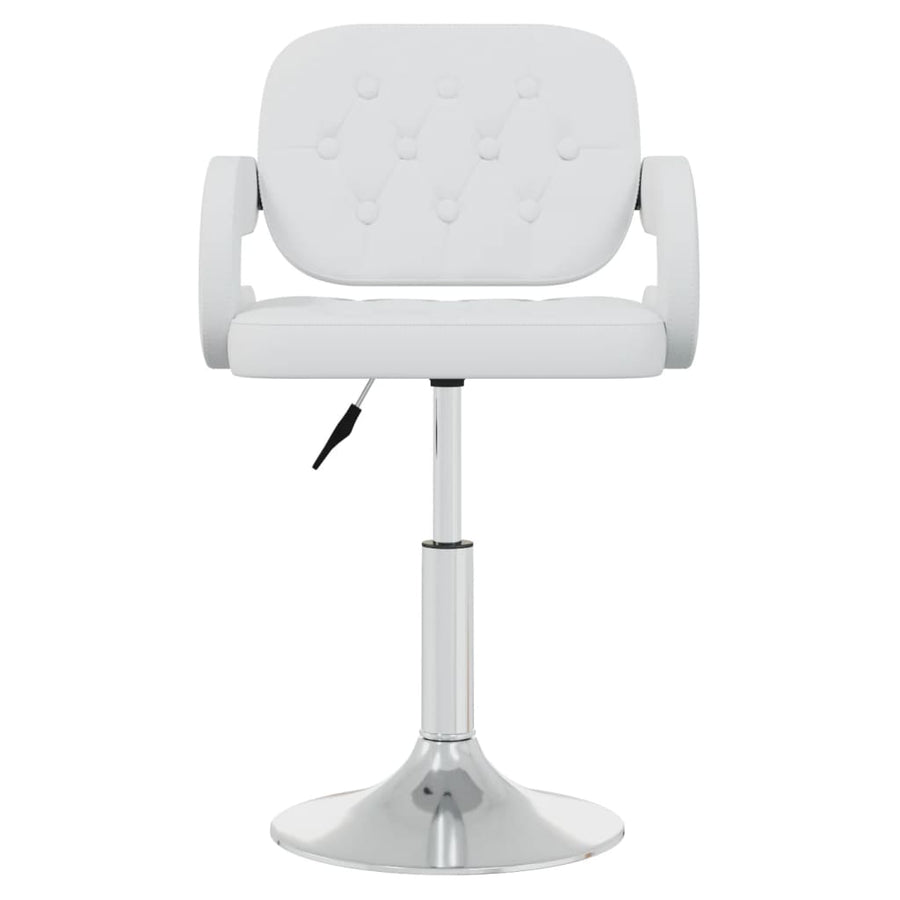 Eetkamerstoelen draaibaar 6 st kunstleer wit 6 Wit