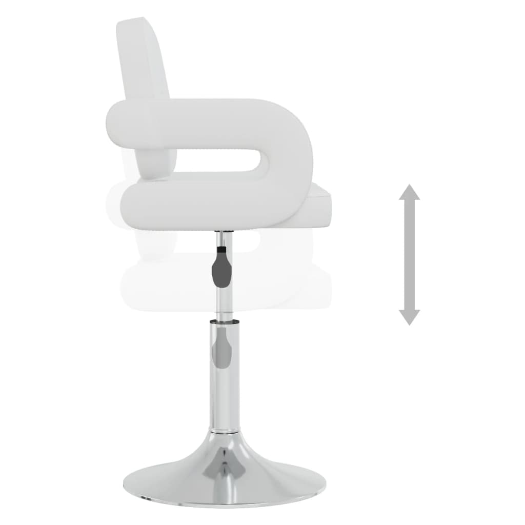 Eetkamerstoelen draaibaar 6 st kunstleer wit 6 Wit