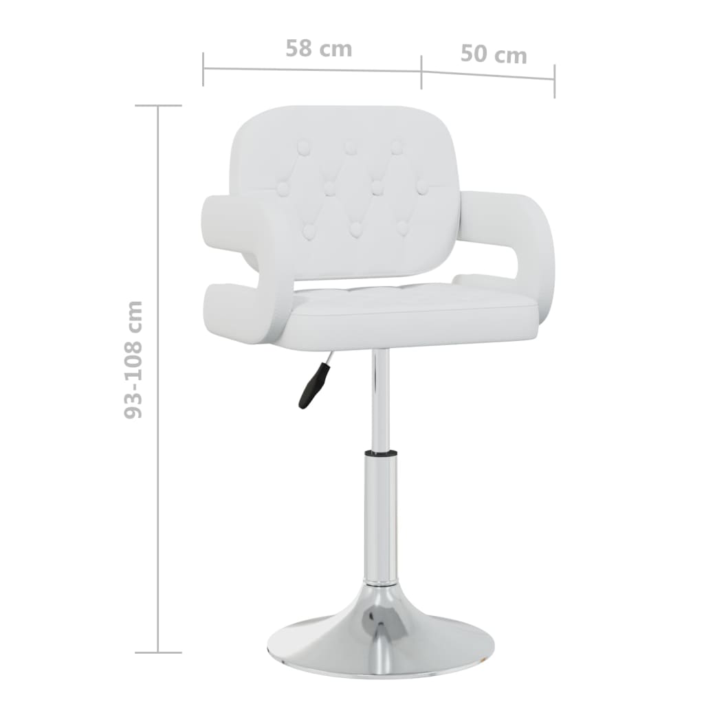 Eetkamerstoelen draaibaar 6 st kunstleer wit 6 Wit