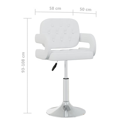 Eetkamerstoelen draaibaar 6 st kunstleer wit 6 Wit