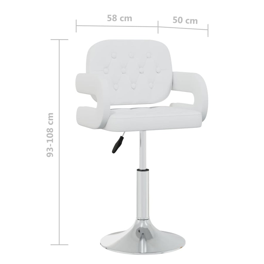 Eetkamerstoelen draaibaar 6 st kunstleer wit 6 Wit