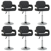 Eetkamerstoelen draaibaar 6 stuks kunstleer zwart