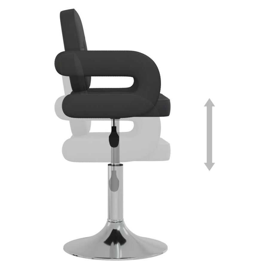 Eetkamerstoelen draaibaar 6 st kunstleer zwart 6 Zwart