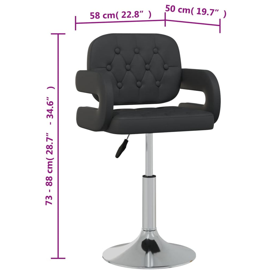 Eetkamerstoelen draaibaar 6 st kunstleer zwart 6 Zwart