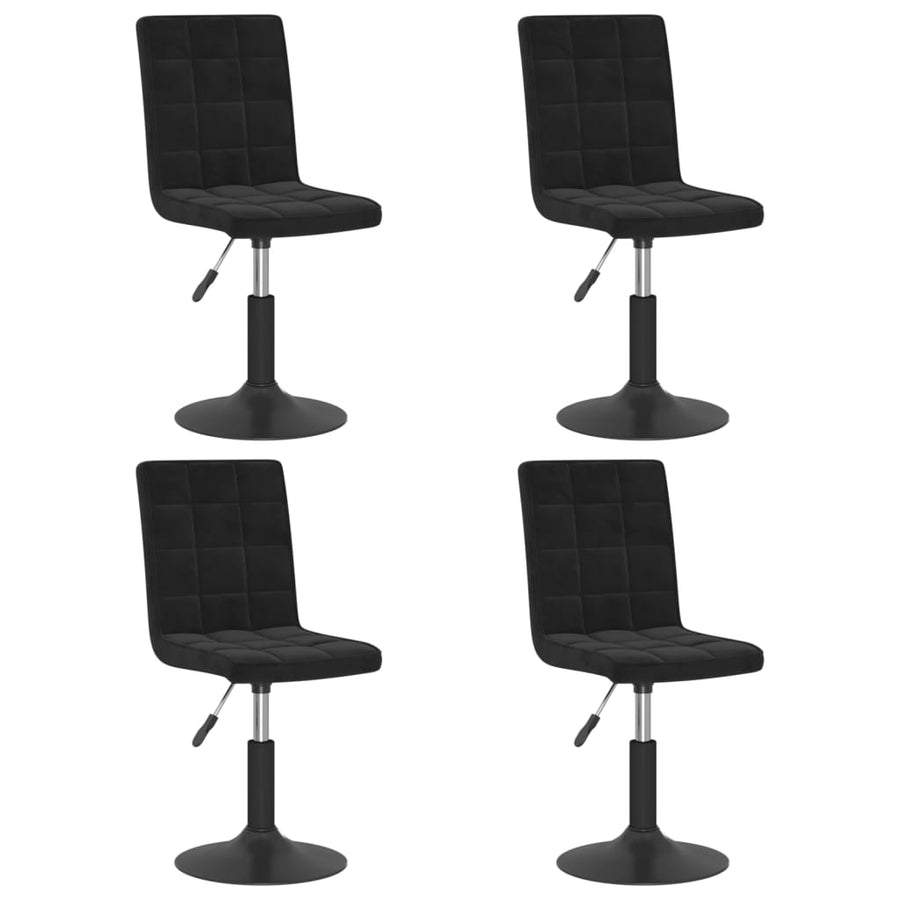 Eetkamerstoelen Draaibaar Fluweel 4 Zwart