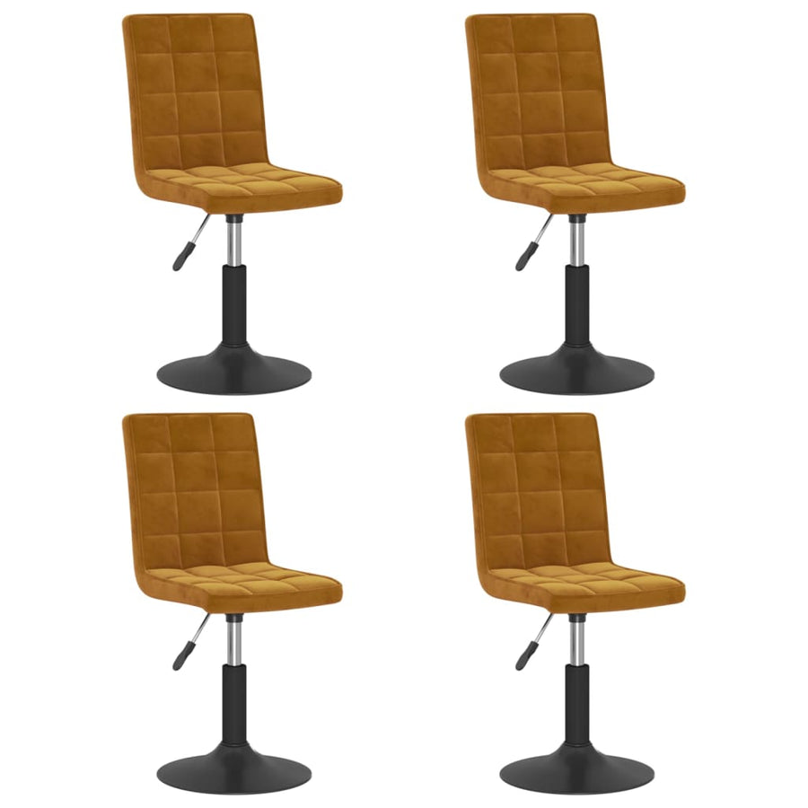 Eetkamerstoelen draaibaar 4 st fluweel bruin