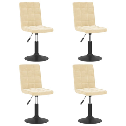 Eetkamerstoelen Draaibaar 4 St Fluweel Crèmekleurig
