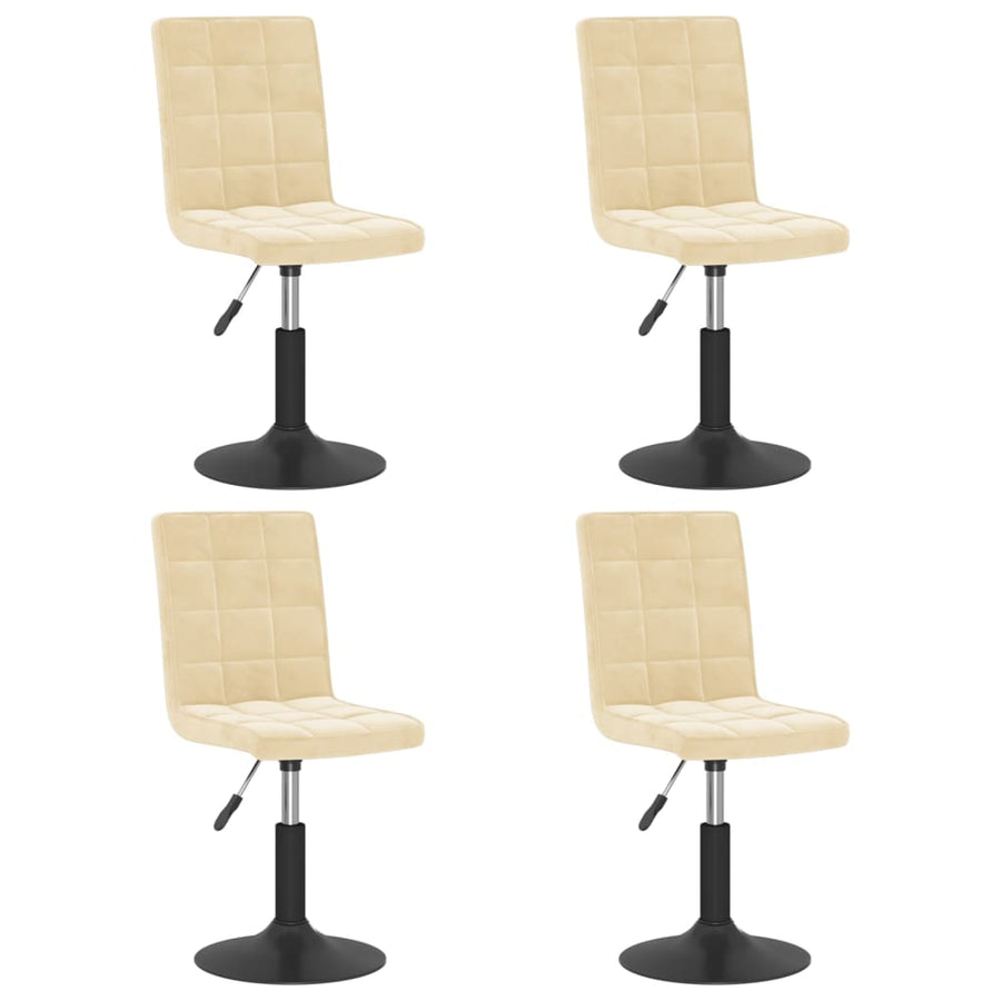Eetkamerstoelen Draaibaar 4 St Fluweel Crèmekleurig