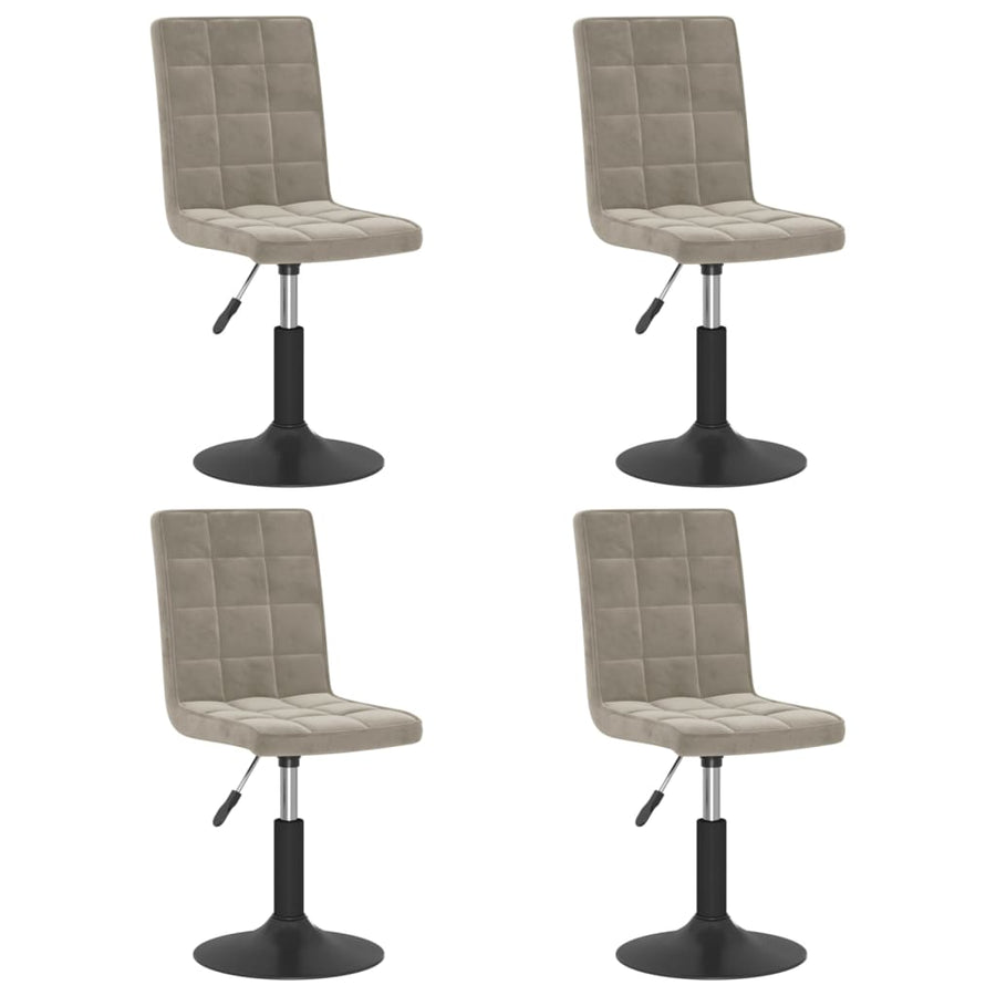Eetkamerstoelen draaibaar 4 st fluweel lichtgrijs
