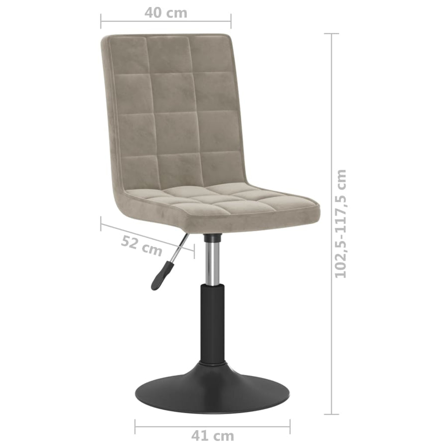 Eetkamerstoelen draaibaar 4 st fluweel lichtgrijs