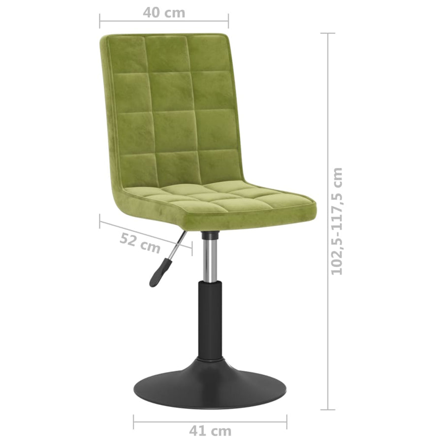 Eetkamerstoelen draaibaar 4 st fluweel lichtgroen
