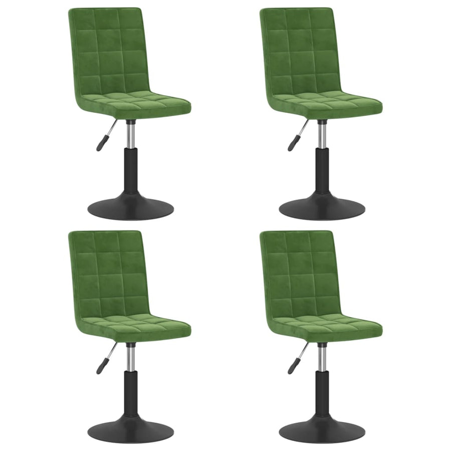 Eetkamerstoelen draaibaar 4 st fluweel donkergroen