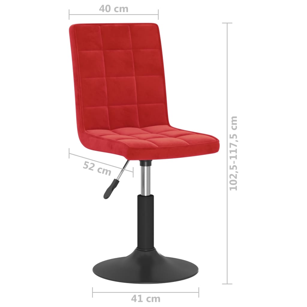Eetkamerstoelen Draaibaar 4 St Fluweel Wijnrood