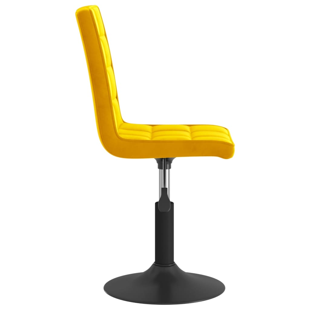 Eetkamerstoelen draaibaar 4 st fluweel mosterdgeel