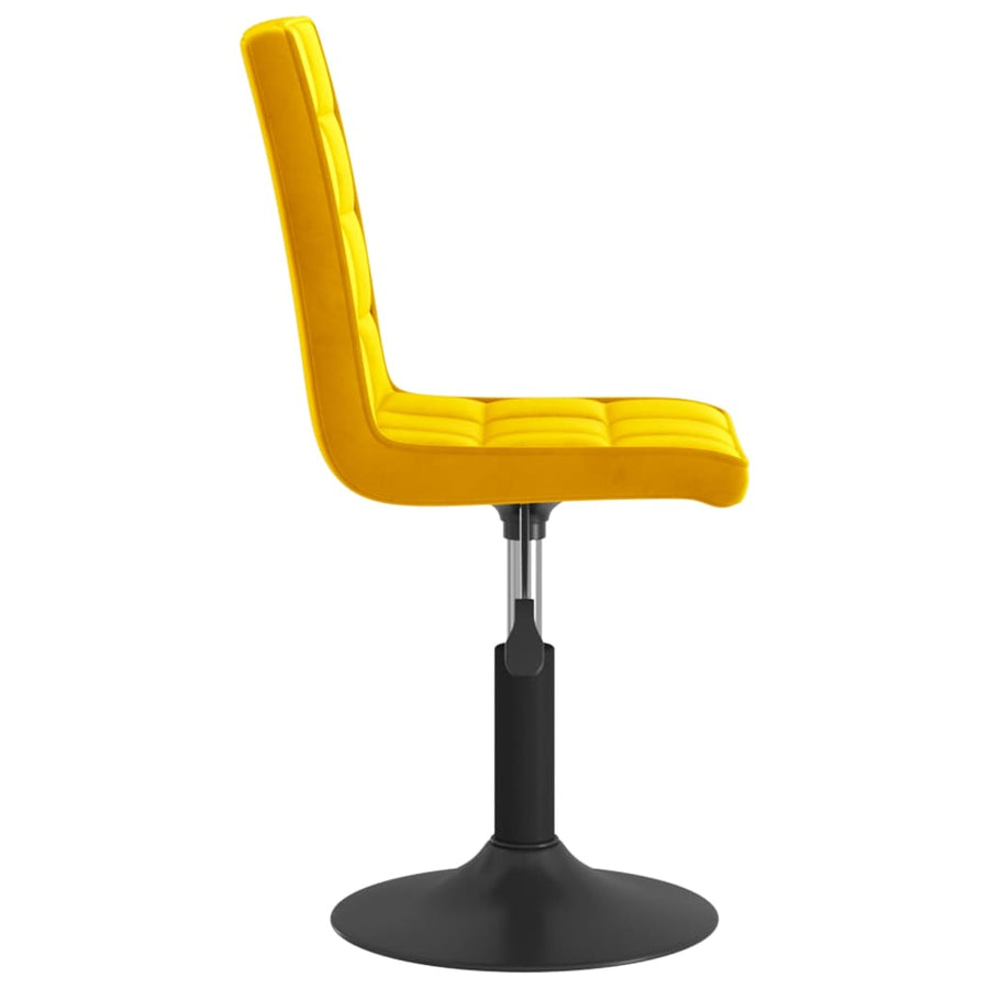 Eetkamerstoelen draaibaar 4 st fluweel mosterdgeel