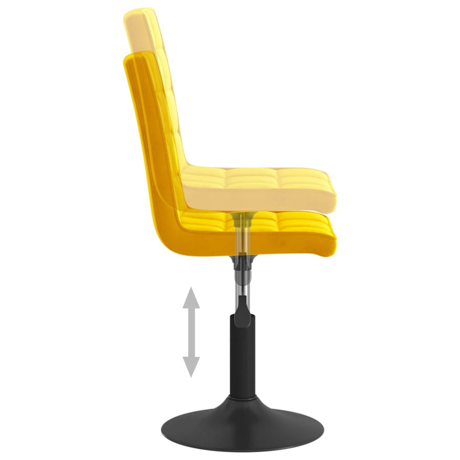 Eetkamerstoelen draaibaar 4 st fluweel mosterdgeel