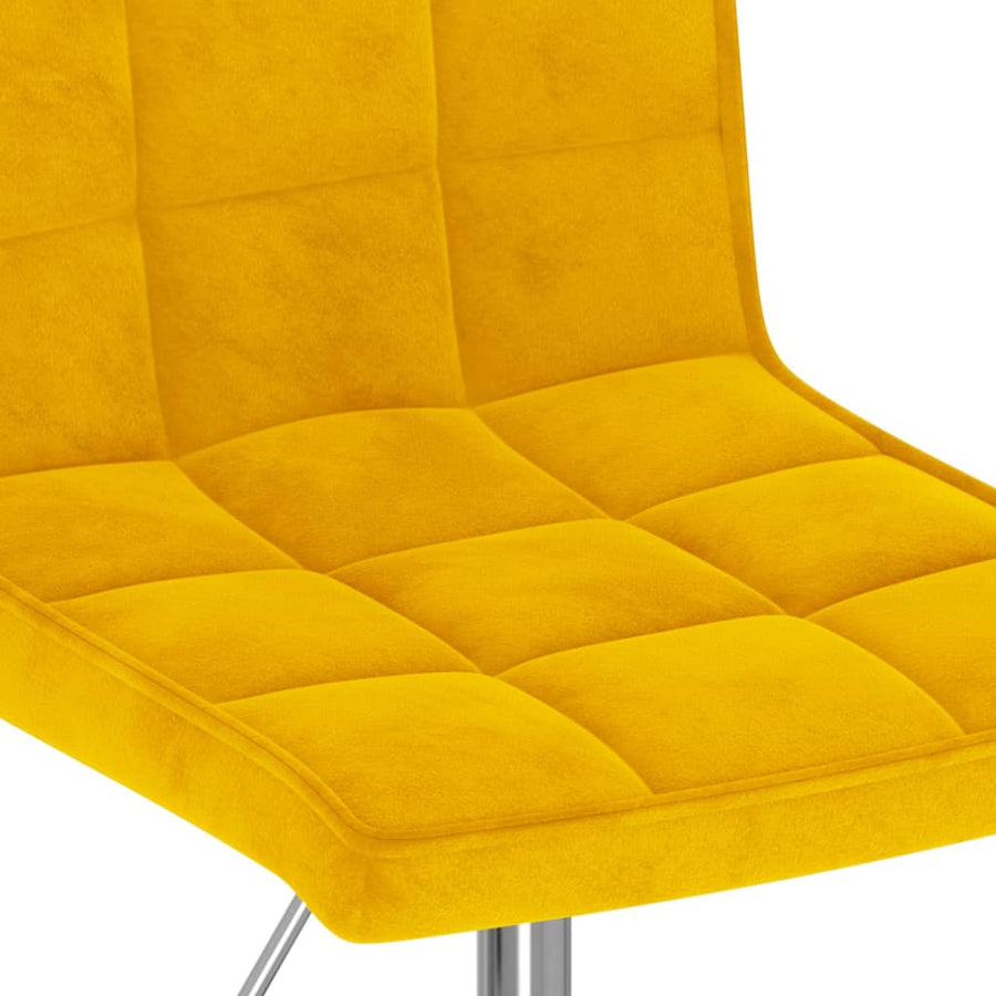 Eetkamerstoelen draaibaar 4 st fluweel mosterdgeel