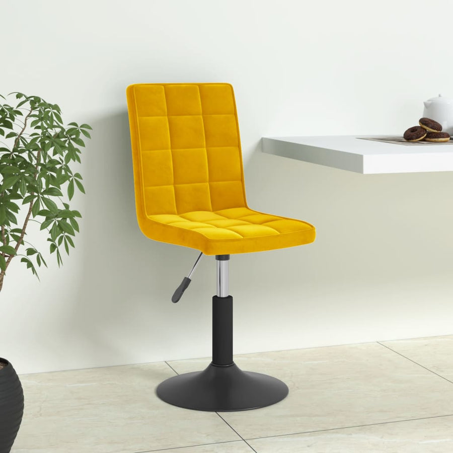 Eetkamerstoelen draaibaar 4 st fluweel mosterdgeel