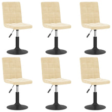 Eetkamerstoelen draaibaar 6 st fluweel crèmekleurig