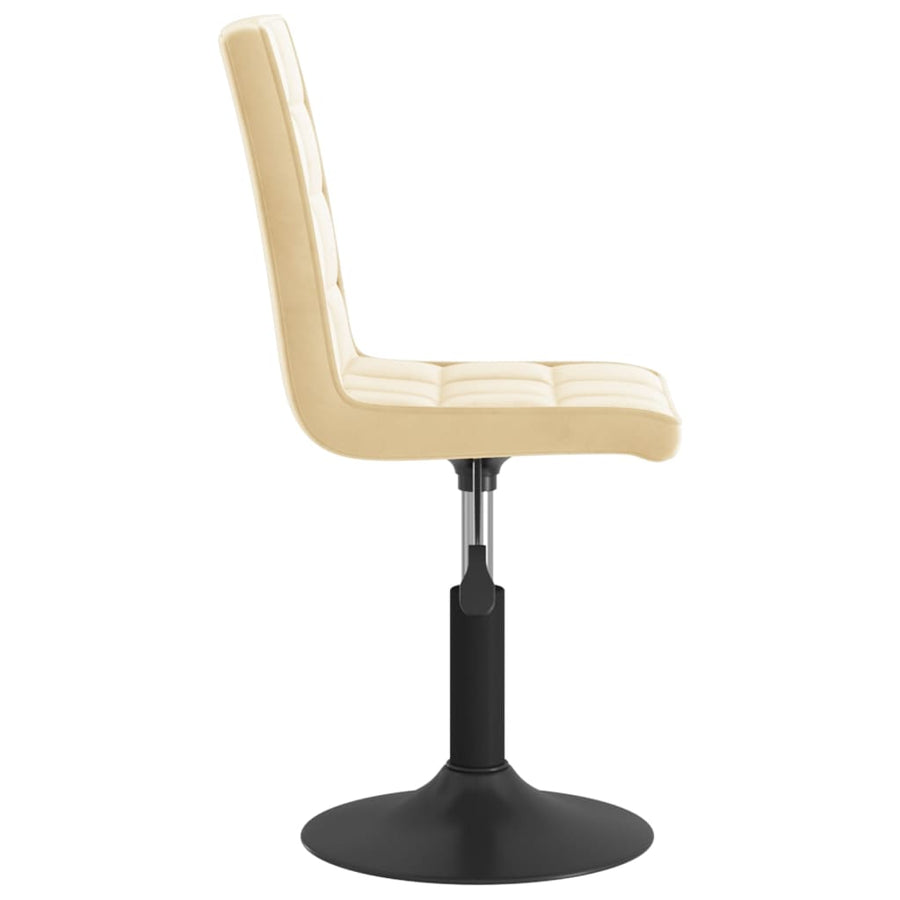 Eetkamerstoelen draaibaar 6 st fluweel crèmekleurig