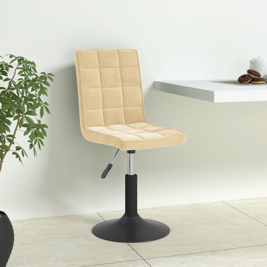 Eetkamerstoelen draaibaar 6 st fluweel crèmekleurig
