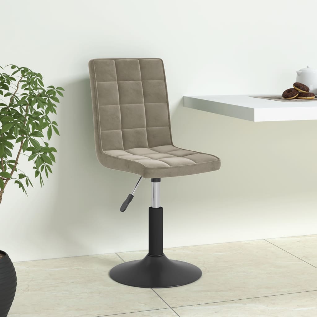 Eetkamerstoelen draaibaar 6 st fluweel lichtgrijs