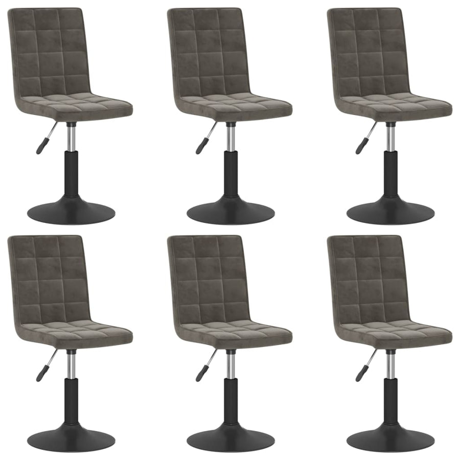 Eetkamerstoelen draaibaar 6 st fluweel donkergrijs