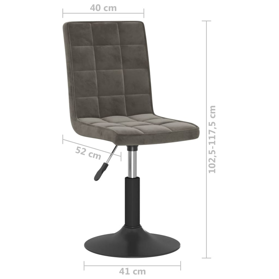 Eetkamerstoelen draaibaar 6 st fluweel donkergrijs